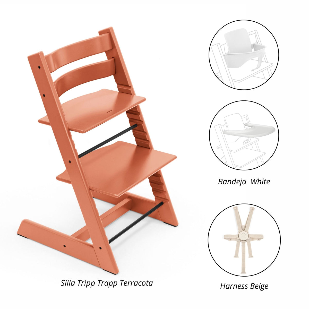 PACK ALIMENTANCIÓN 2 : SILLA TRIPP TRAPP + BANDEJA+ HARNESS (GRATIS BABYSET) STOKKE