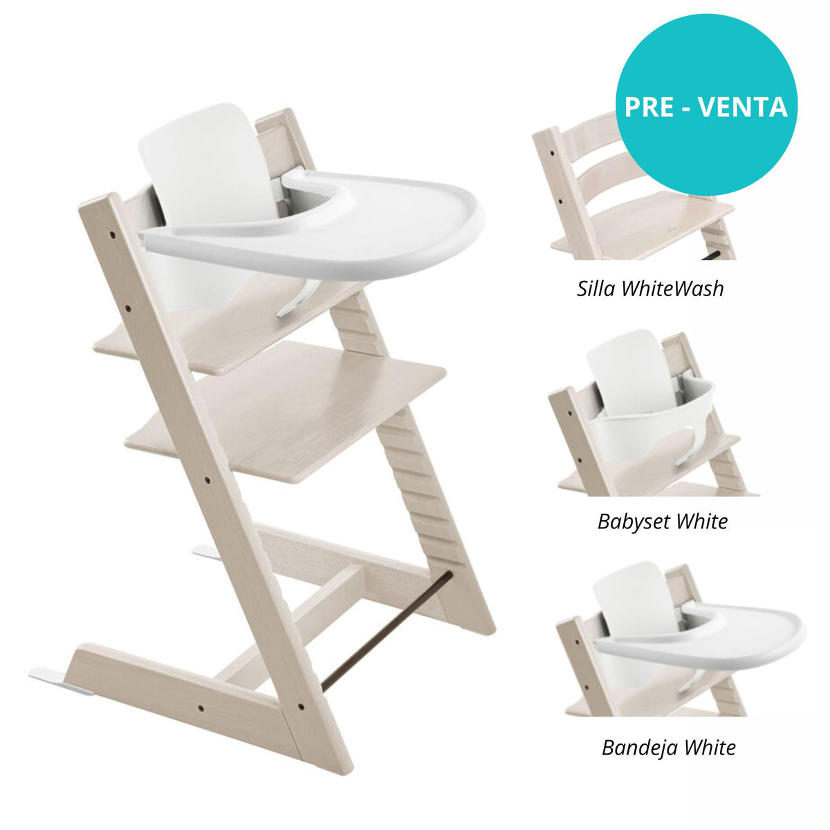 Pack alimentación: Silla Tripp Trapp + Babyset + Bandeja STOKKE