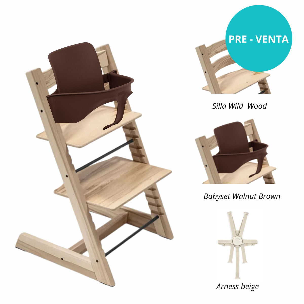 Pack alimentación: Silla Tripp Trapp + Babyset + arness STOKKE