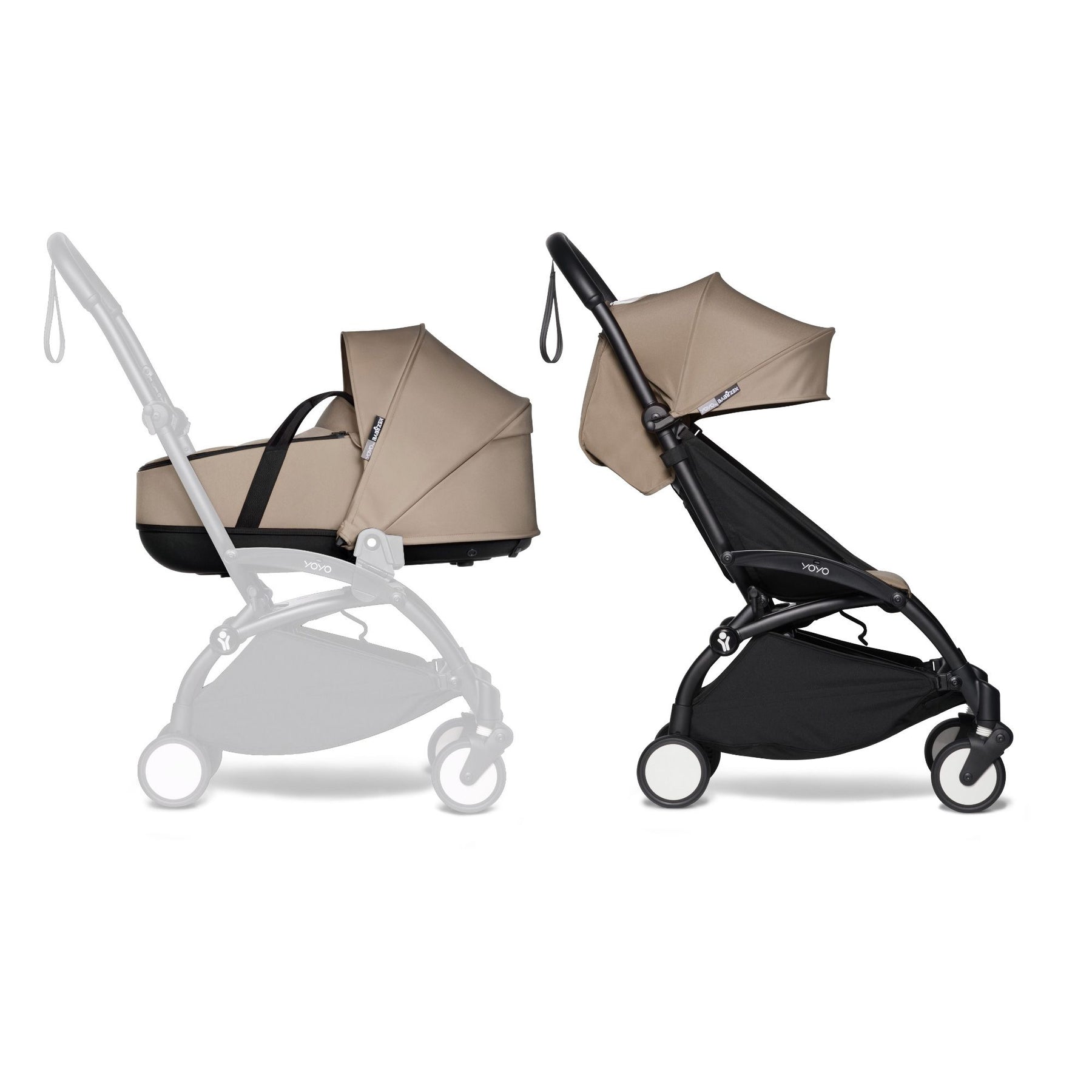 COCHE STOKKE YOYO³ COMPLETO CHASIS NEGRO CON BASSINET Y TEXTIL 2DA ETAPA